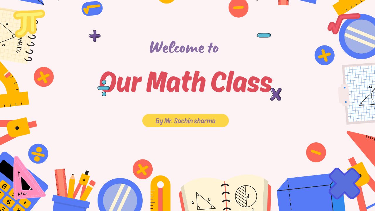 Colorful Cute Playful Welcome to Our Math Class Zoom Virtual Background